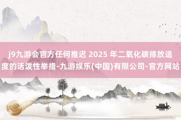 j9九游会官方任何推迟 2025 年二氧化碳排放适度的活泼性举措-九游娱乐(中国)有限公司-官方网站